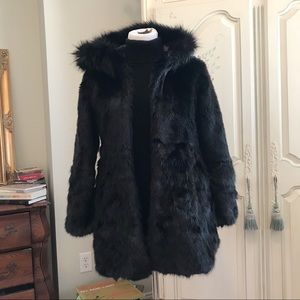 NWT faux fur coat with hood